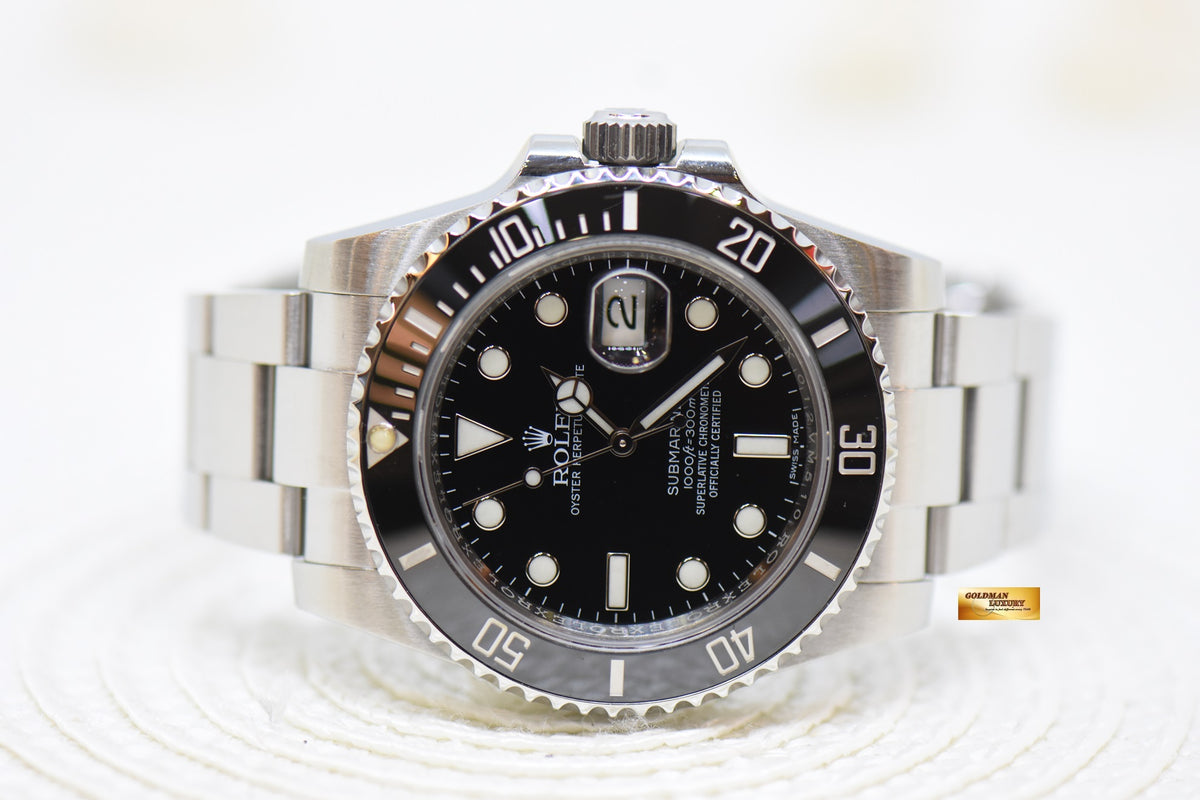 [SOLD] ROLEX OYSTER SUBMARINER 40mm STEEL IN BRACELET CERAMIC BEZEL BLACK DIAL 116610LN (MINT)