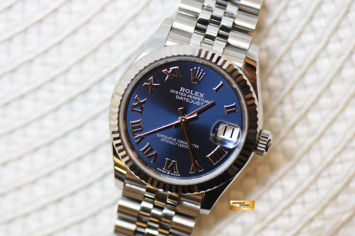 [SOLD] ROLEX OYSTER DATEJUST 31mm STEEL IN JUBILEE BRACELET BLUE ROMAN DIAL AUTOMATIC 278274 (LNIB)