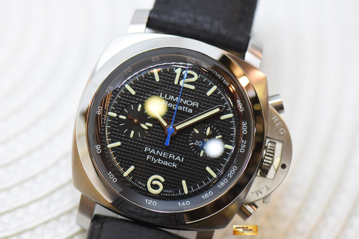 [SOLD] PANERAI LUMINOR 1950 FLYBACK REGATTA CHRONOGRAPH 44mm STEEL AUTOMATIC PAM 253 (MINT)