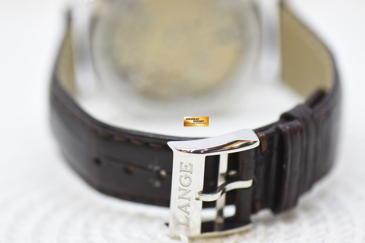 [SOLD] A.LANGE & SOHNE GRAND LANGE 1 SILVER DIAL BIG DATE POWER RESERVE PLATINUM IN LEATHER STRAP MANUAL WINDING 115.025 (MINT)