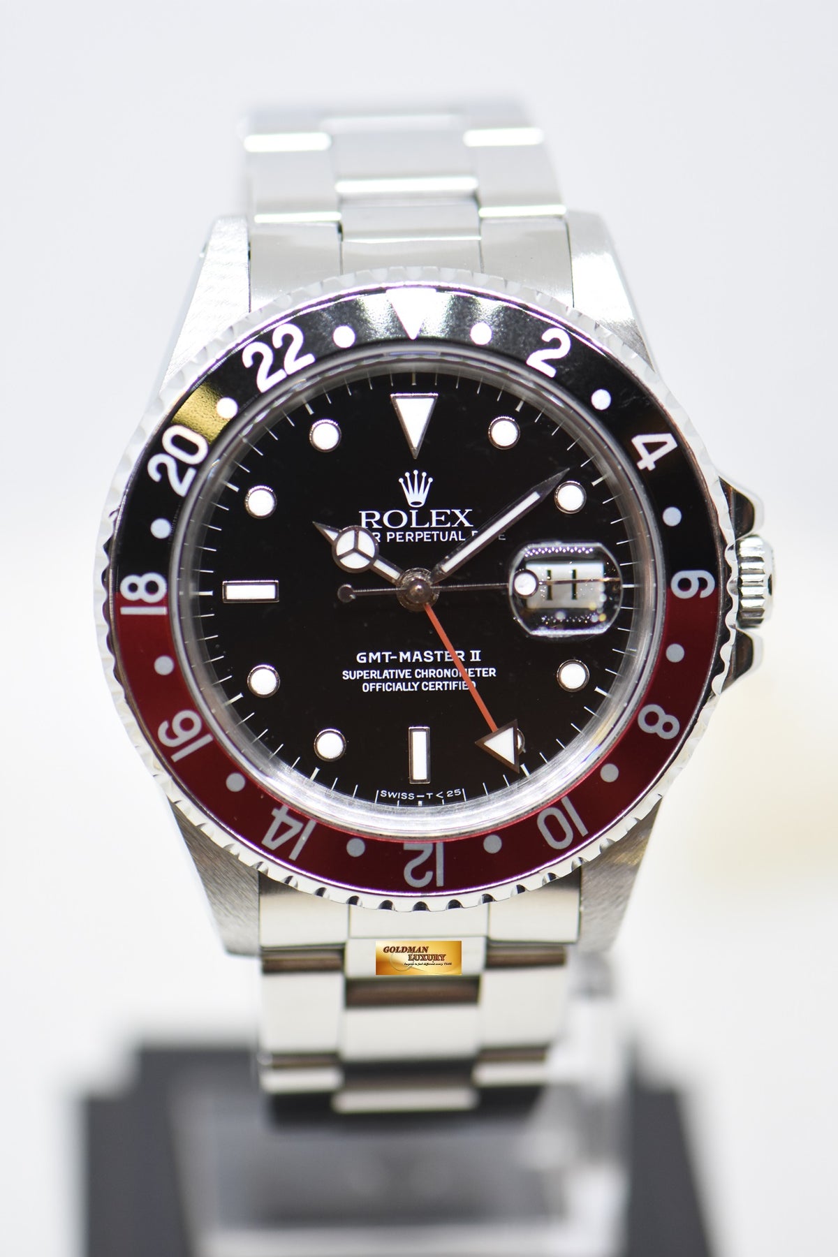 [SOLD] ROLEX OYSTER GMT-MASTER II 40mm STEEL IN OYSTER BRACELET COKE BEZEL BLACK 16710 (MINT)