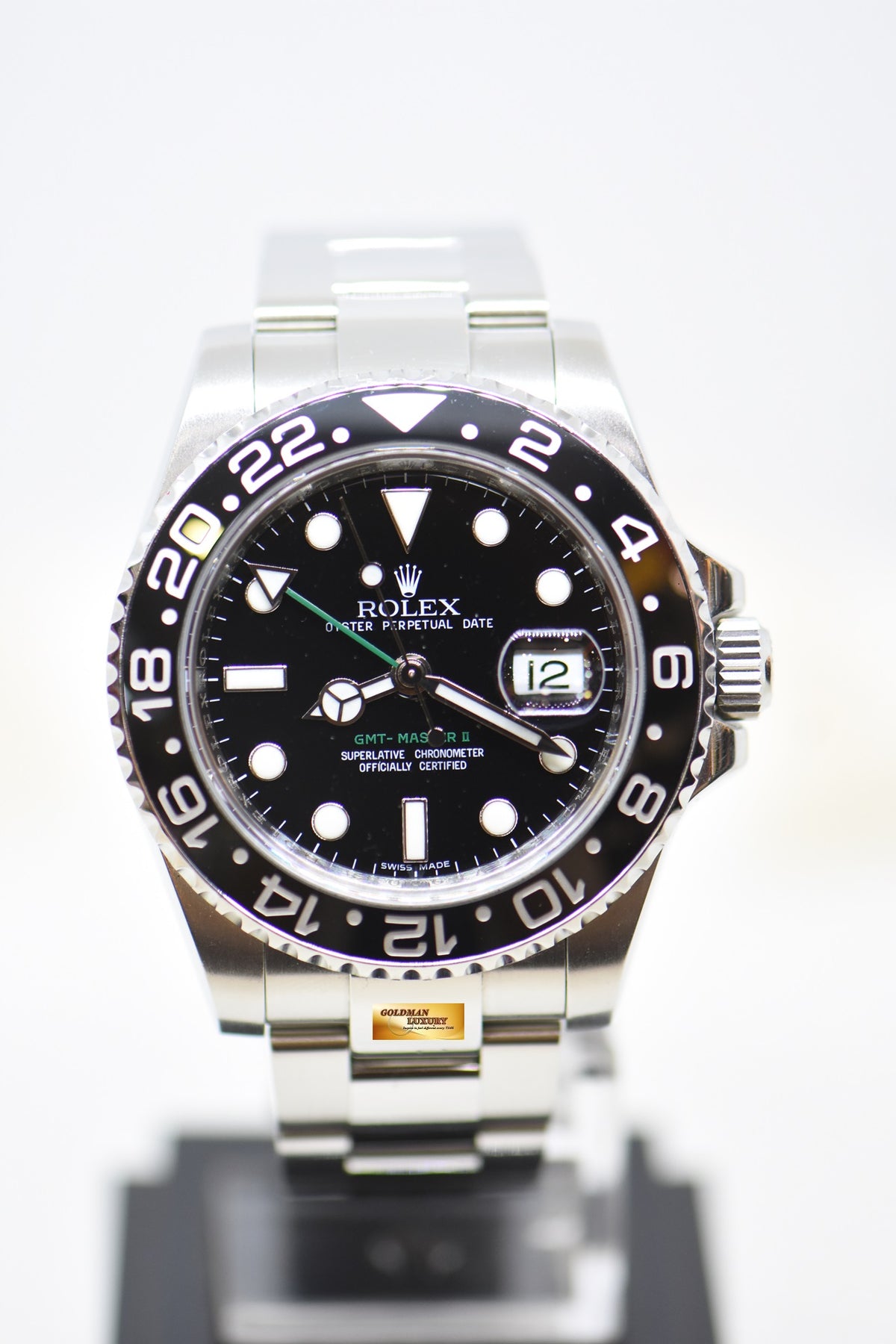 [SOLD] ROLEX OYSTER GMT-MASTER II 40mm STEEL IN BRACELET CERAMIC BEZEL BLACK DIAL 116710LN (MINT)