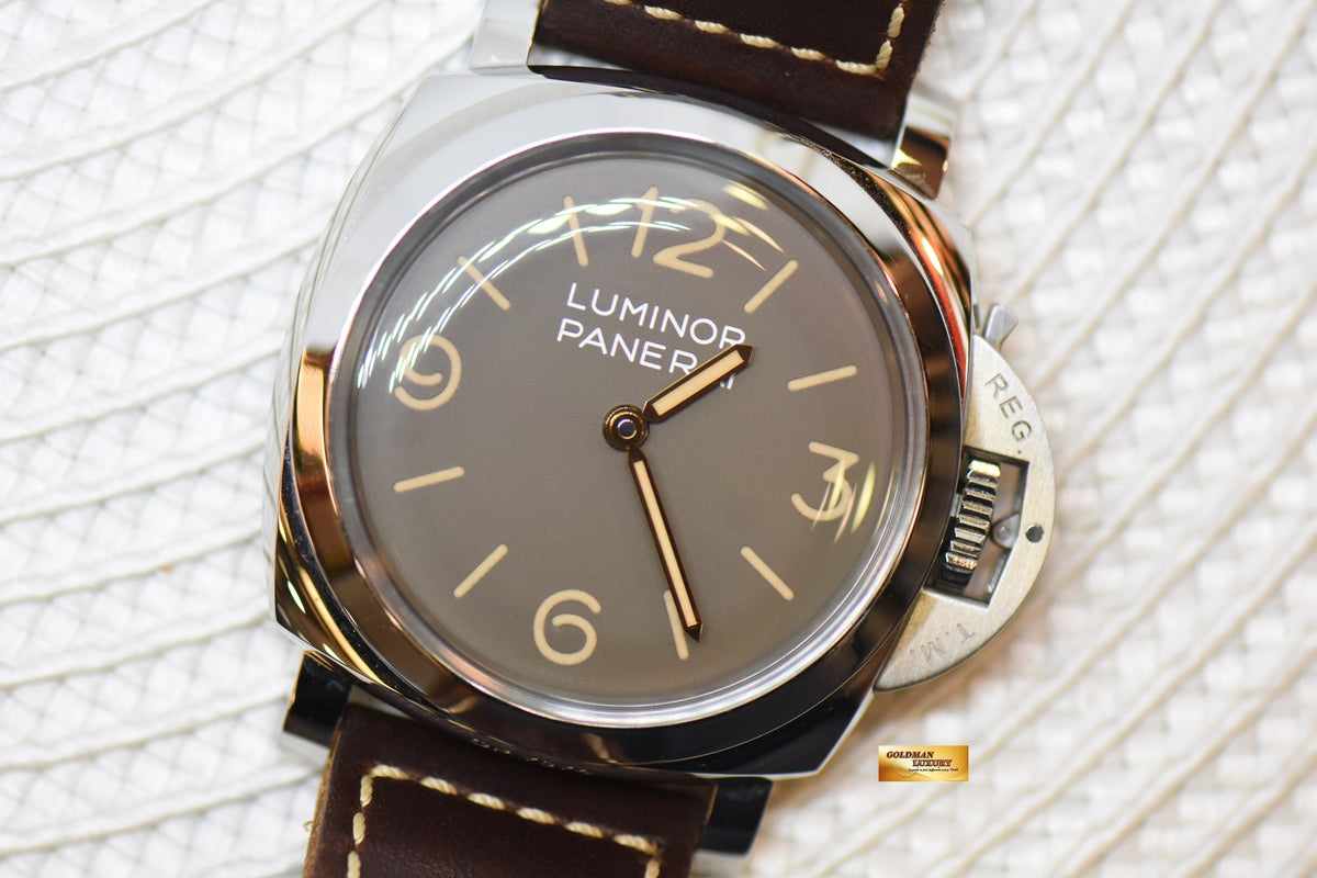 [SOLD] PANERAI LUMINOR 1950 3 DAYS 47mm BROWN MILITARY STYLE LIMITED EDITION MANUAL PAM 663 (LNIB)