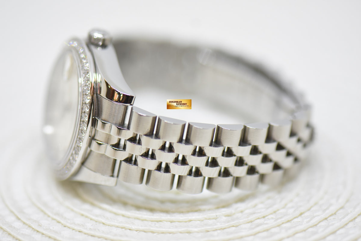 [SOLD] ROLEX OYSTER DATEJUST 31mm STEEL IN JUBILEE BRACELET SILVER DIAMOND DIAL & ORIGINAL DIAMOND BEZEL 178384 (LNIB)