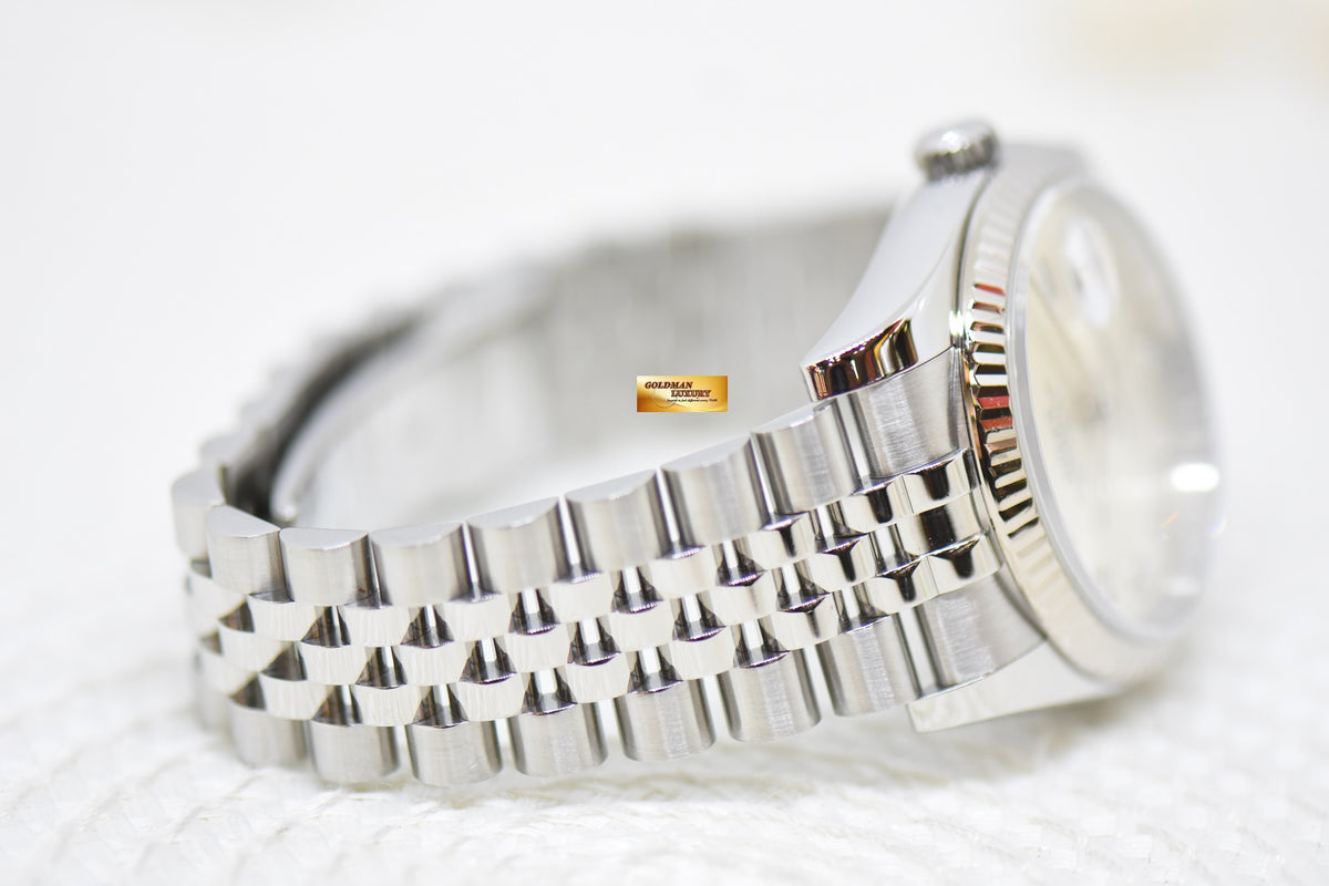 [SOLD] ROLEX OYSTER DATEJUST 36mm STEEL IN JUBILEE BRACELET SILVER DIAMOND DIAL 116234 (MINT)