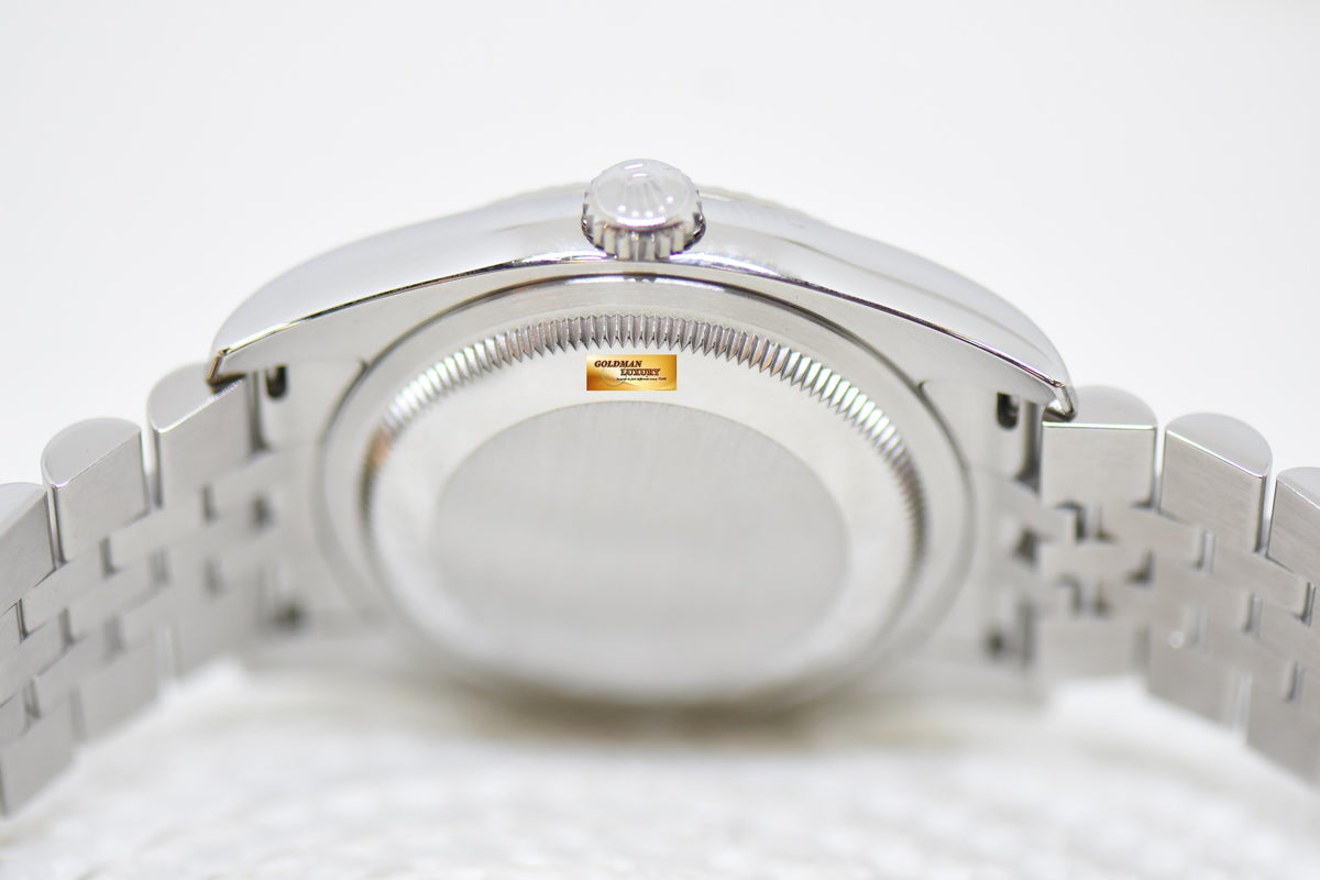 [SOLD] ROLEX OYSTER DATEJUST 36mm STEEL IN JUBILEE BRACELET SILVER DIAMOND DIAL 116234 (MINT)