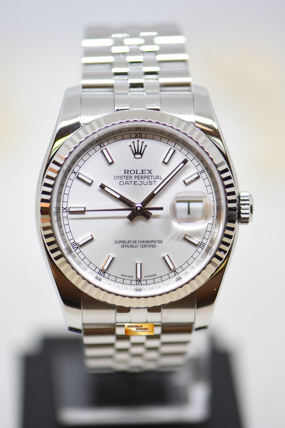 [SOLD] ROLEX OYSTER DATEJUST 36mm STEEL IN JUBILEE BRACELET SILVER DIAL 116234 (MINT)