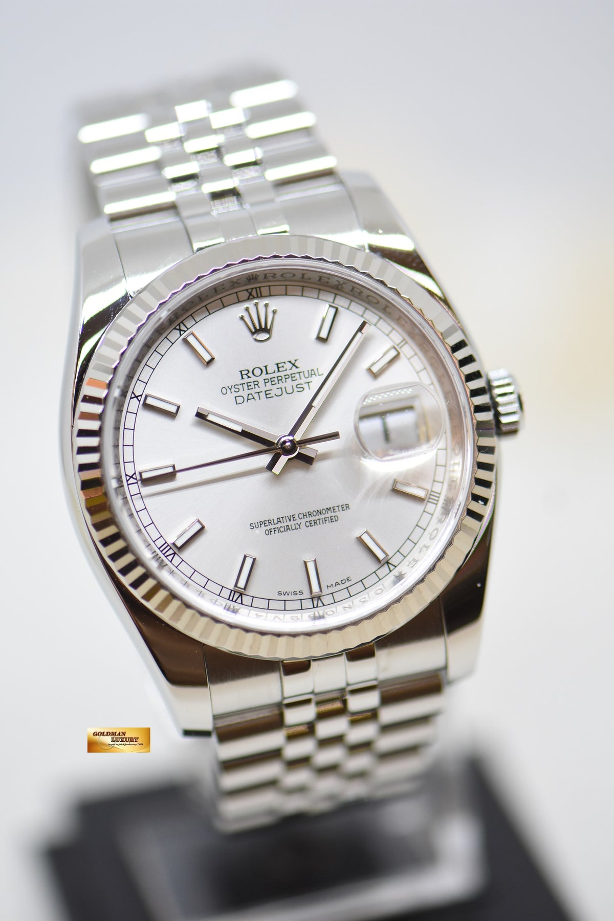 [SOLD] ROLEX OYSTER DATEJUST 36mm STEEL IN JUBILEE BRACELET SILVER DIAL 116234 (MINT)