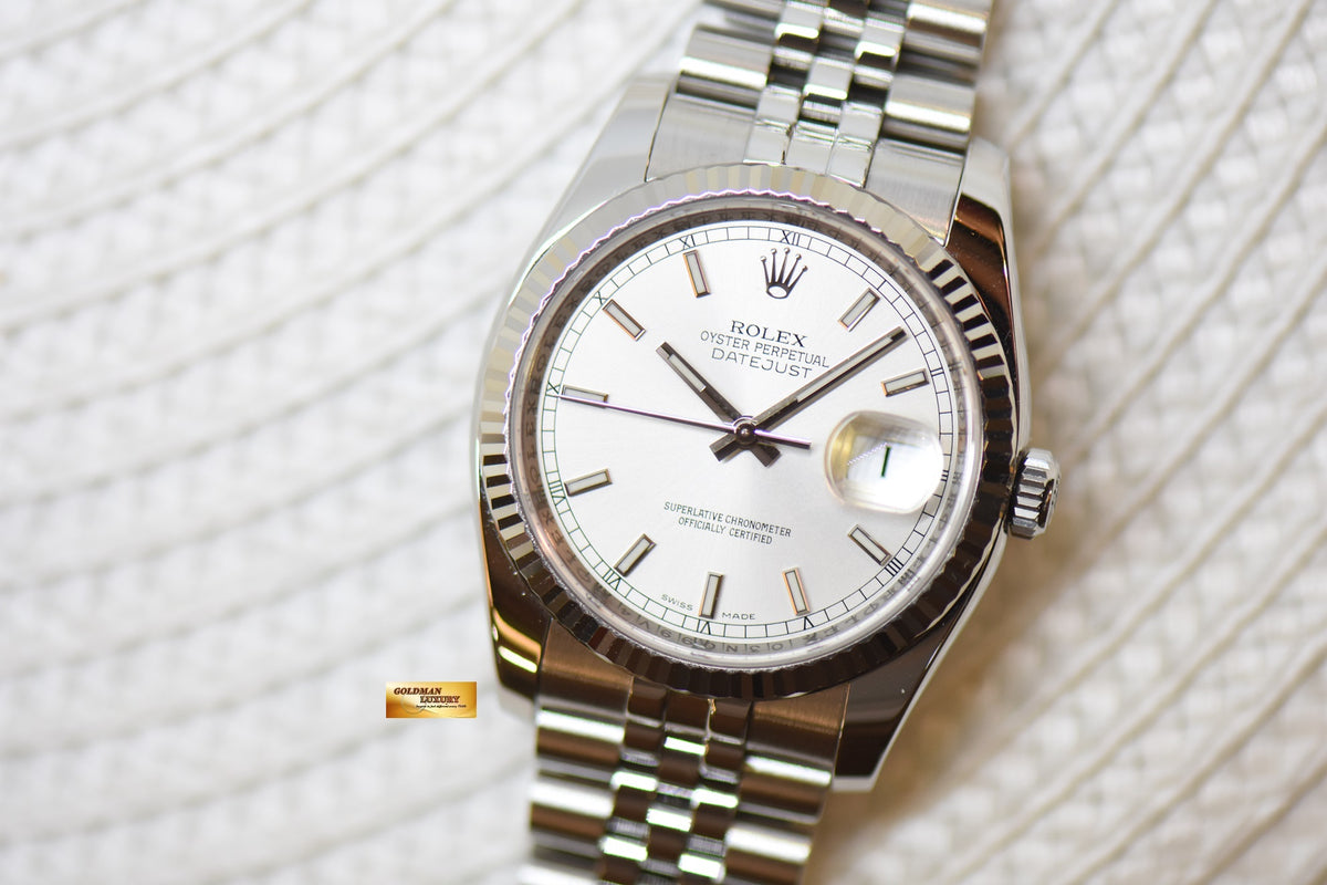 [SOLD] ROLEX OYSTER DATEJUST 36mm STEEL IN JUBILEE BRACELET SILVER DIAL 116234 (MINT)