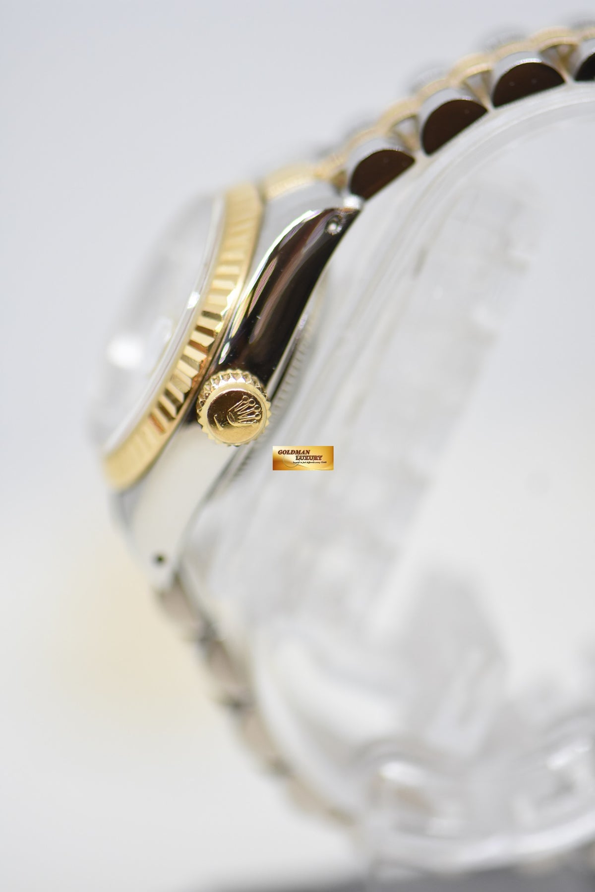 [SOLD] ROLEX OYSTER DATEJUST 26mm HALF-GOLD IN JUBILEE BRACELET WHITE ROMAN DIAL 69173 (MINT)