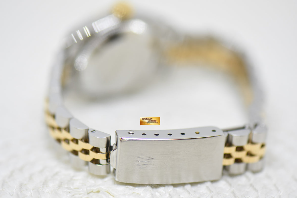 [SOLD] ROLEX OYSTER DATEJUST 26mm HALF-GOLD IN JUBILEE BRACELET WHITE ROMAN DIAL 69173 (MINT)