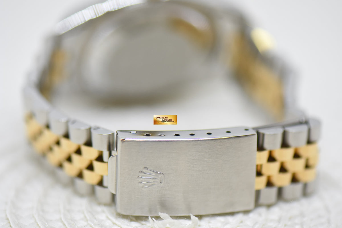 [SOLD] ROLEX OYSTER DATEJUST 36mm HALF-GOLD IN JUBILEE BRACELET GOLD LINEN DIAL 16233 (MINT)