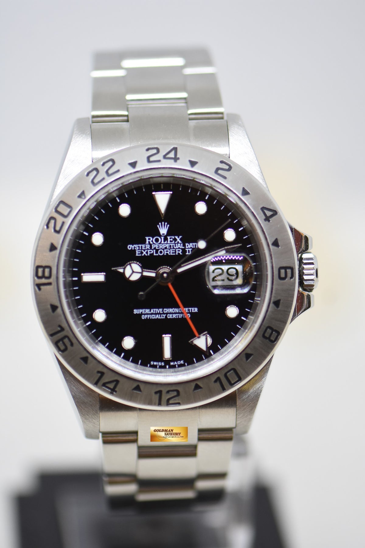 [SOLD] ROLEX OYSTER EXPLORER II 40mm STEEL BLACK DIAL CALIBRE 3185 16570 (NO PINHOLE-SEL) (MINT)
