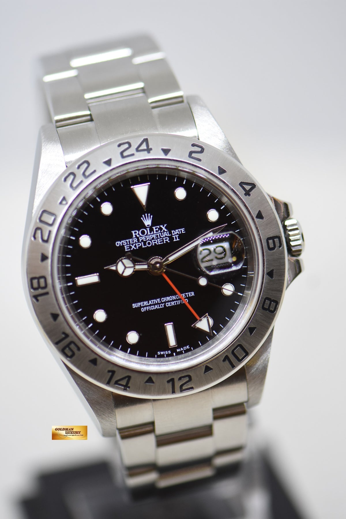 [SOLD] ROLEX OYSTER EXPLORER II 40mm STEEL BLACK DIAL CALIBRE 3185 16570 (NO PINHOLE-SEL) (MINT)