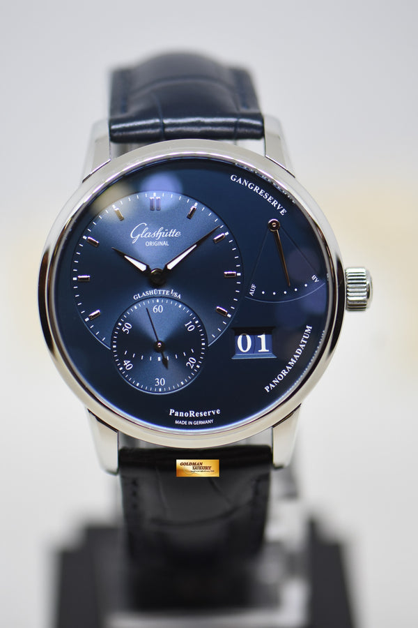 [SOLD] GLASHUTTE ORIGINAL PANORESERVE BIG DATE STEEL BLUE 40mm MANUAL WINDING (LNIB)