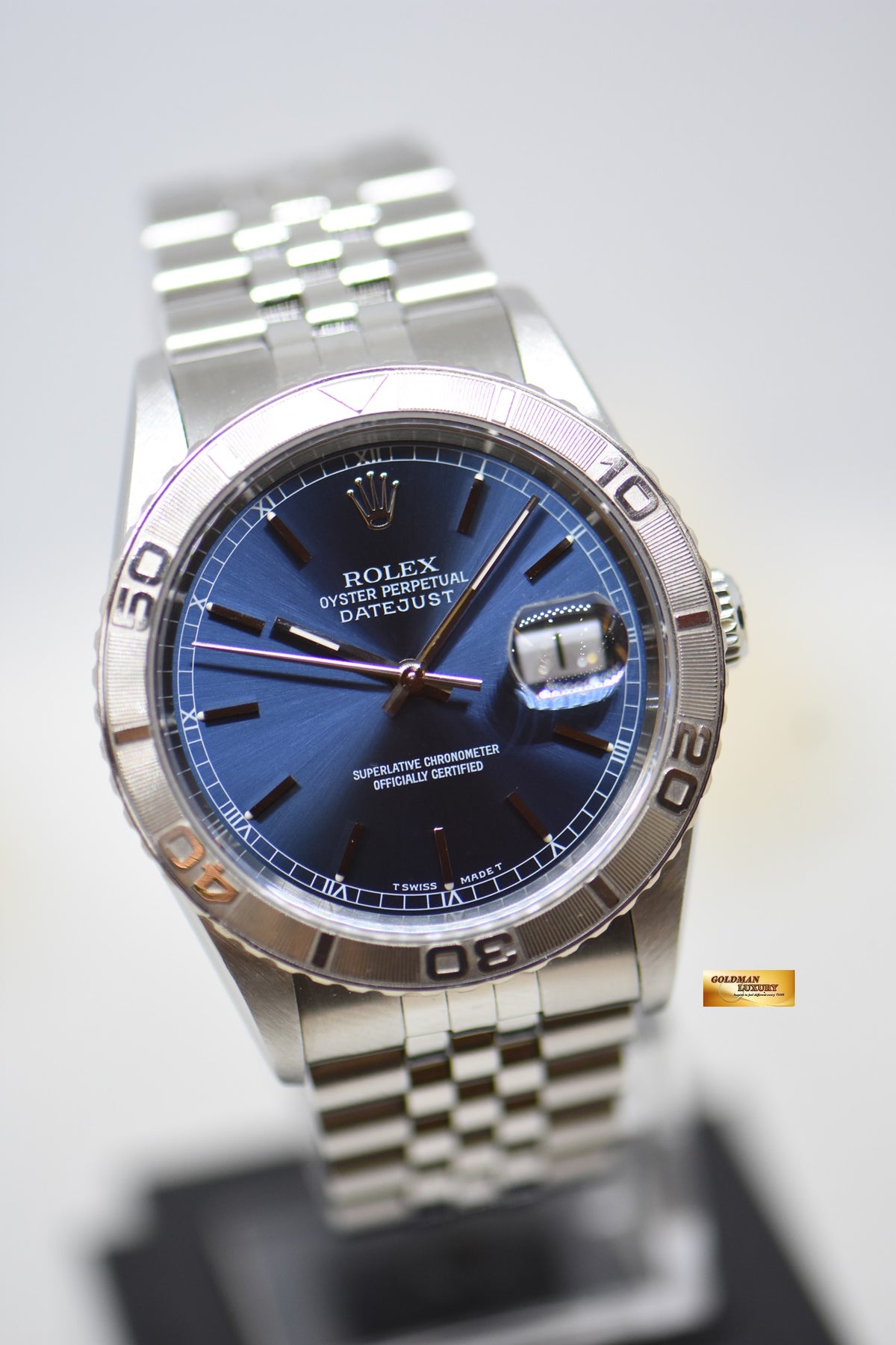 [SOLD] ROLEX OYSTER DATEJUST “THUNDERBIRD” 36mm STEEL IN JUBILEE BRACELET BLUE DIAL 16264 (MINT)