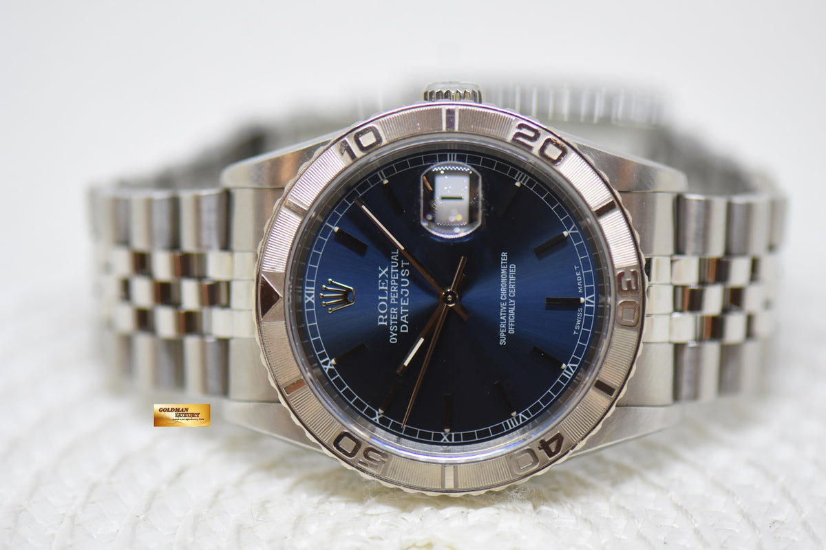 [SOLD] ROLEX OYSTER DATEJUST “THUNDERBIRD” 36mm STEEL IN JUBILEE BRACELET BLUE DIAL 16264 (MINT)