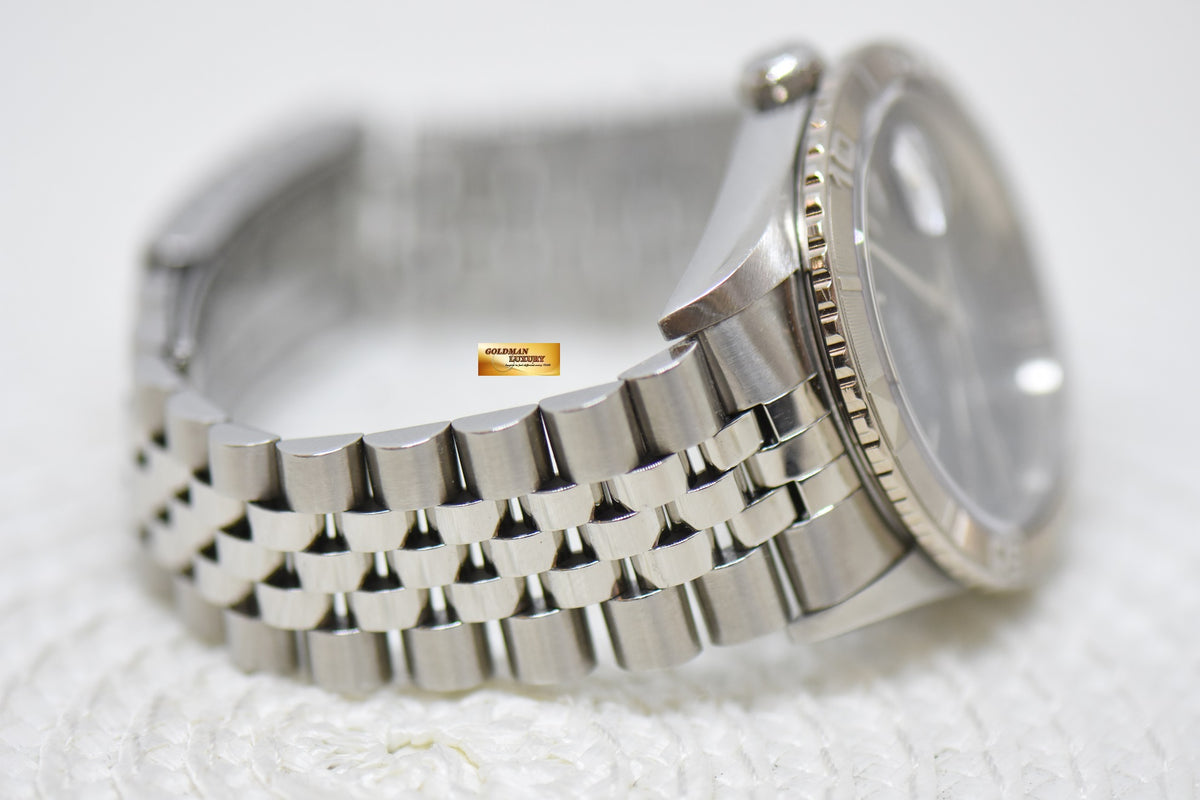 [SOLD] ROLEX OYSTER DATEJUST “THUNDERBIRD” 36mm STEEL IN JUBILEE BRACELET BLUE DIAL 16264 (MINT)