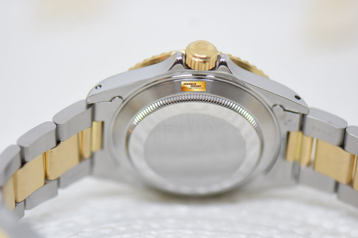 [SOLD] ROLEX OYSTER SUBMARINER 40mm HALF-GOLD IN OYSTER BRACELET BLACK TRITIUM DIAL 16613 (MINT)