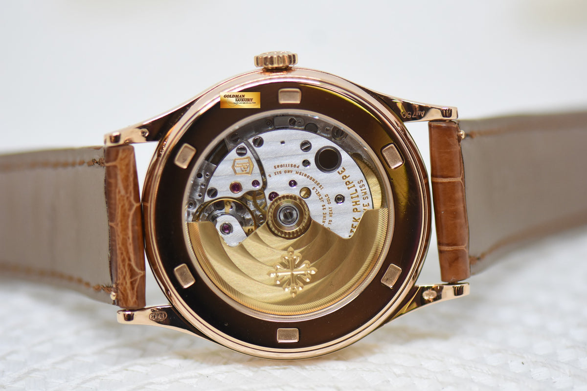 [SOLD] PATEK PHILIPPE CALATRAVA 38mm ROSE GOLD SECTOR DIAL AUTOMATIC 5296R (MINT)