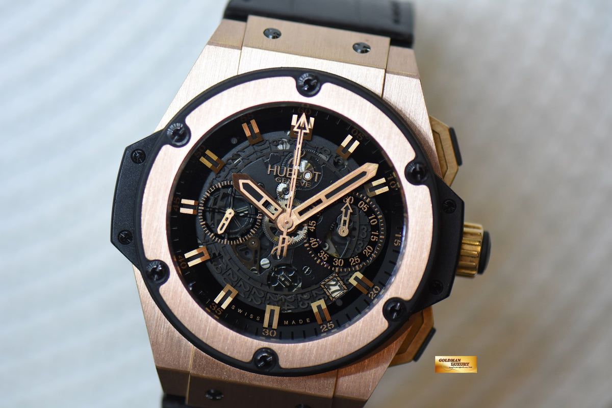 [SOLD] HUBLOT KING POWER UNICO CHRONOGRAPH 48mm ROSE GOLD IN LEATHER STRAP AUTOMATIC 701.OX.0180.RX (MINT)