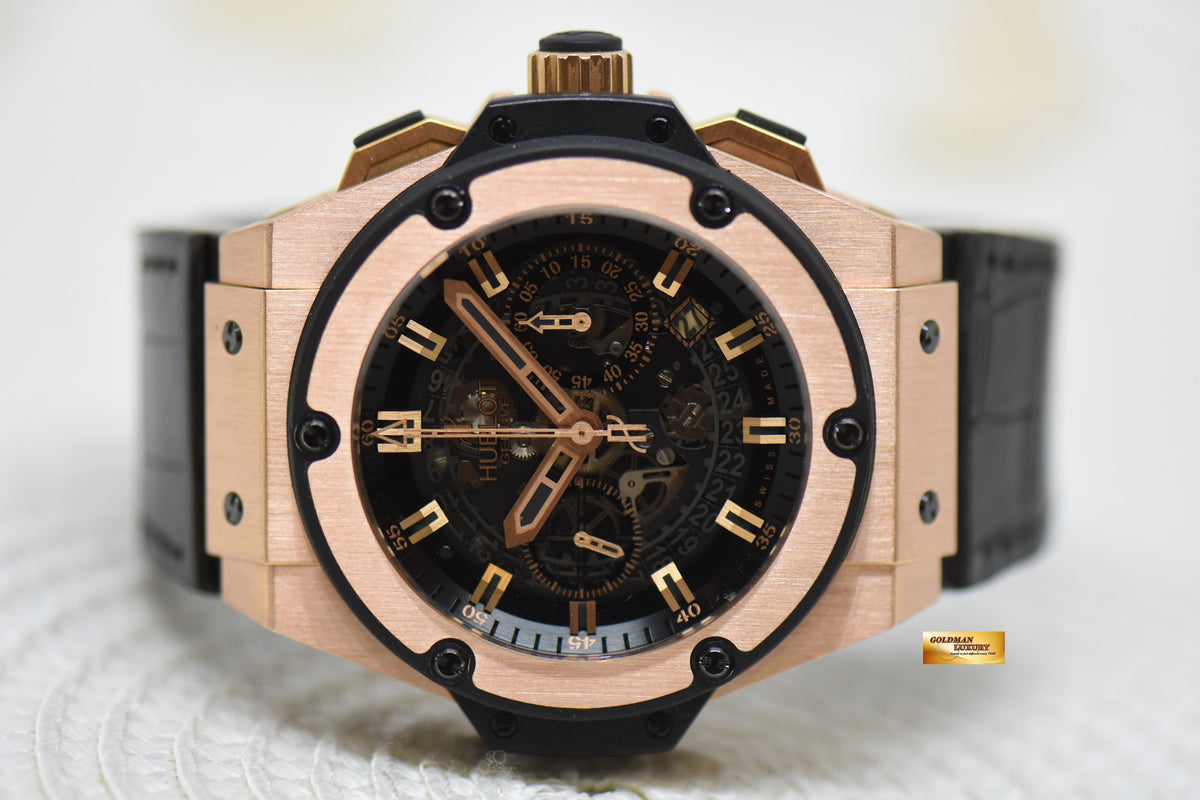 [SOLD] HUBLOT KING POWER UNICO CHRONOGRAPH 48mm ROSE GOLD IN LEATHER STRAP AUTOMATIC 701.OX.0180.RX (MINT)