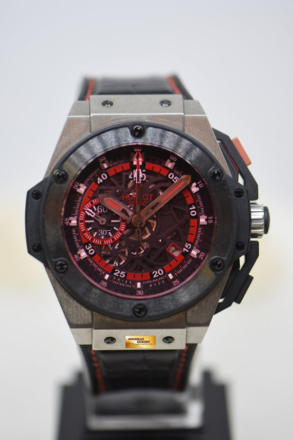 HUBLOT KING POWER UEFA EURO2012 POLAND-UKRAINE RED CHRONOGRAPH 48mm TITANIUM IN LEATHER STRAP AUTOMATIC 716.NM.1129.RX.EUR12 (MINT)