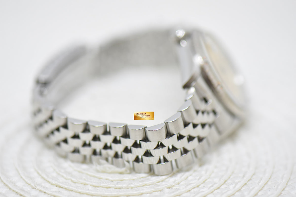 [SOLD] ROLEX OYSTER DATEJUST 31mm STEEL IN JUBILEE BRACELET COMPUTER SALMON DIAMOND DIAL 68274 (MINT)