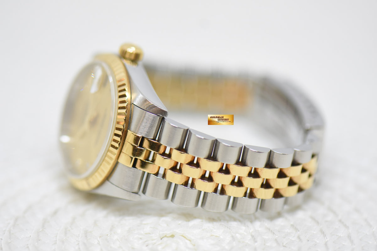 [SOLD] ROLEX OYSTER DATEJUST 31mm HALF-GOLD IN JUBILEE BRACELET GOLD DIAMOND DIAL 78273 (MINT)