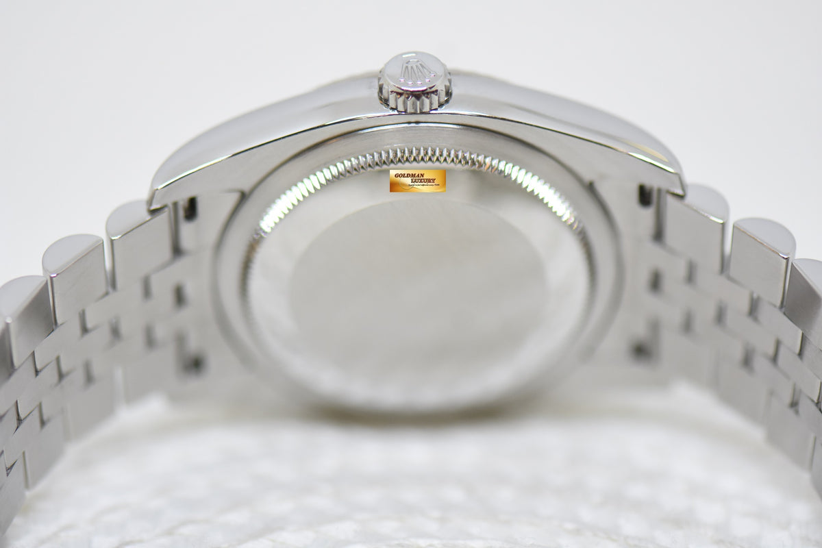 [SOLD] ROLEX OYSTER DATEJUST 36mm STEEL IN JUBILEE BRACELET BLACK ROMAN DIAL 116234 (MINT)