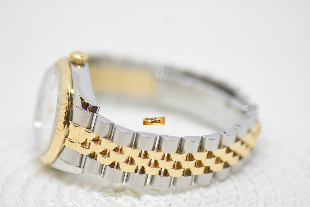 [SOLD] ROLEX OYSTER DATEJUST 31mm HALF-GOLD IN JUBILEE BRACELET WHITE ROMAN DIAL 178273 (MINT)