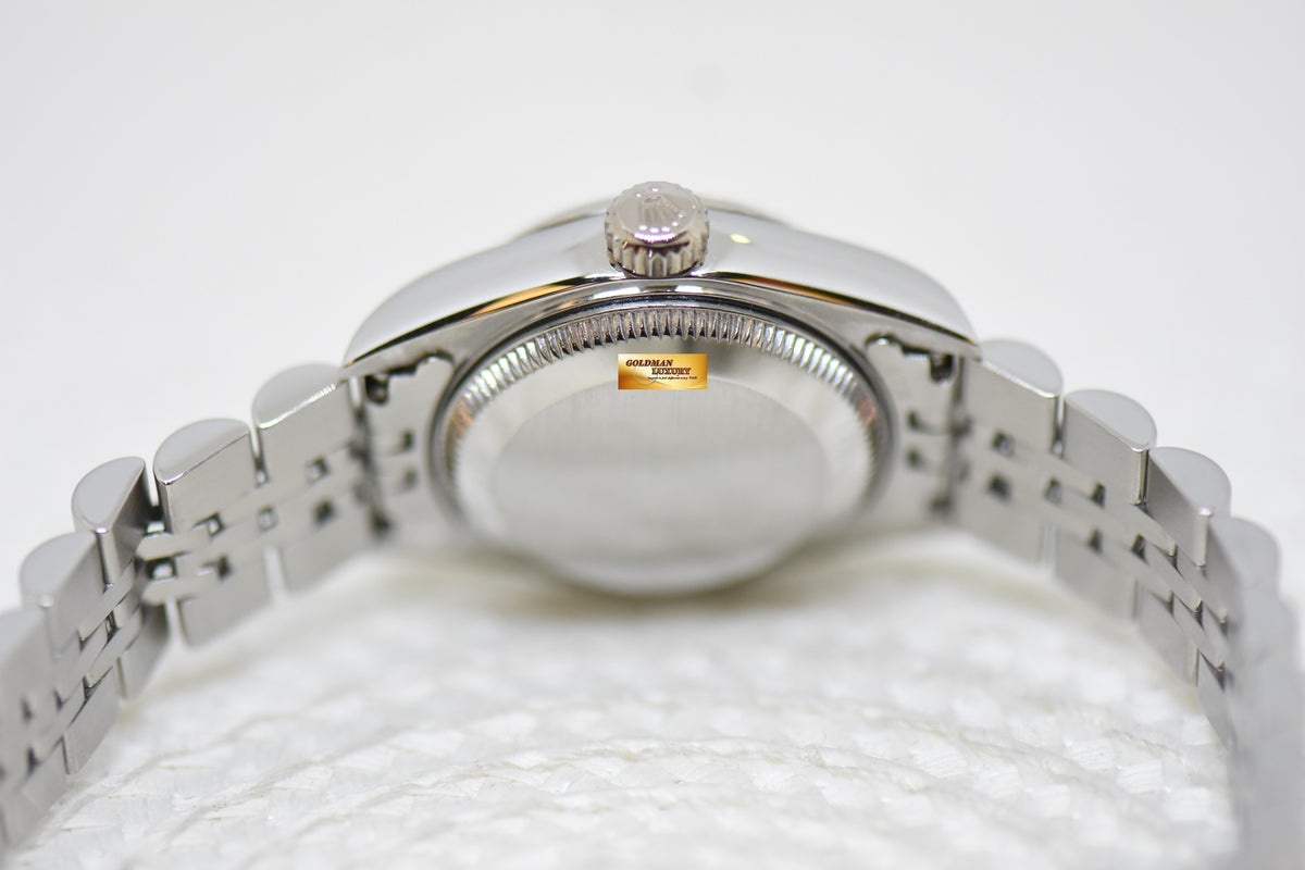 [SOLD] ROLEX OYSTER DATEJUST 26mm STEEL IN JUBILEE BRACELET BLACK DIAMOND DIAL 69174 (MINT)