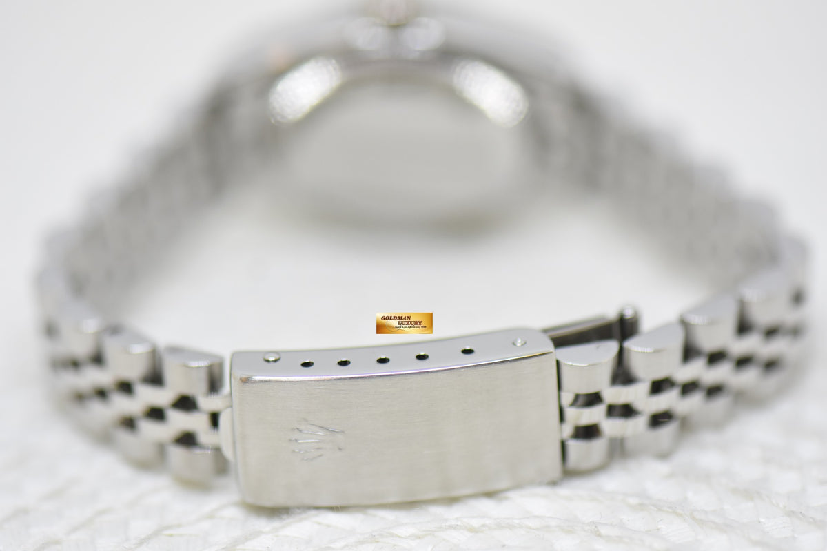 [SOLD] ROLEX OYSTER DATEJUST 26mm STEEL IN JUBILEE BRACELET BLACK DIAMOND DIAL 69174 (MINT)