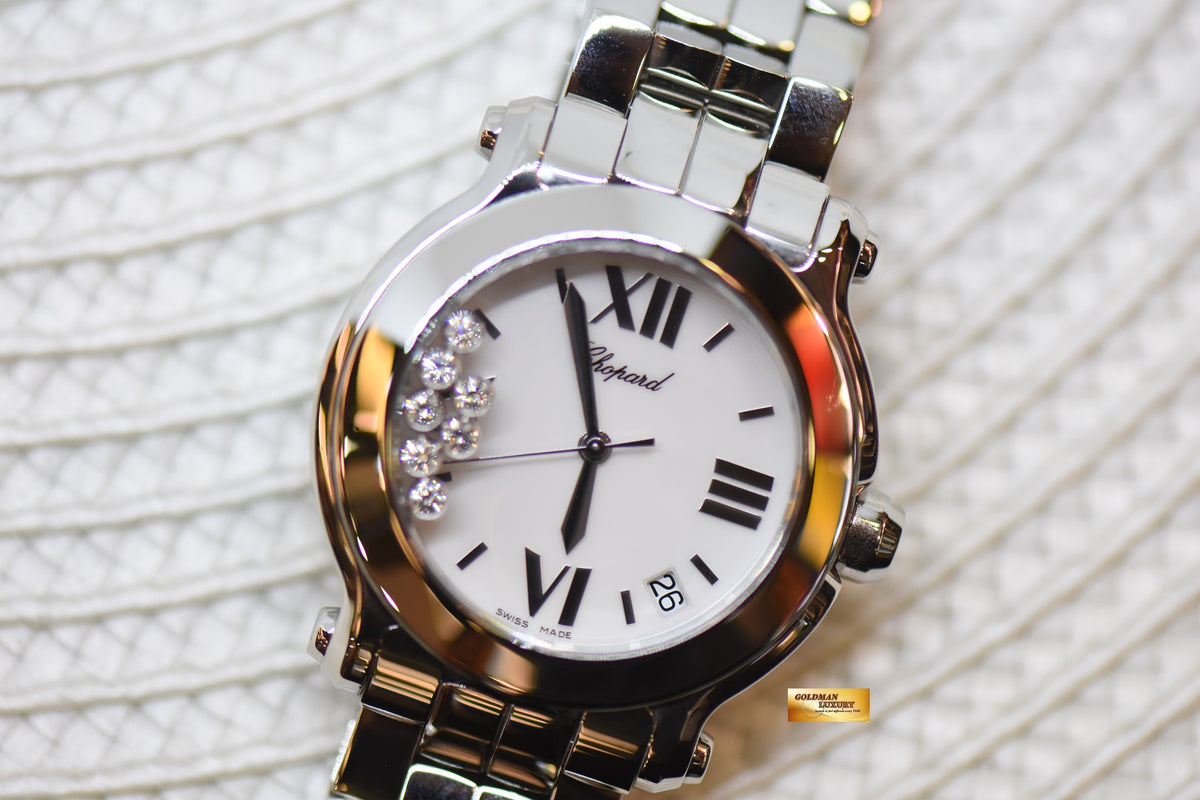 [SOLD] CHOPARD HAPPY SPORT 36mm 7-DIAMONDS STEEL IN BRACELET QUARTZ 27/8475 (MINT)