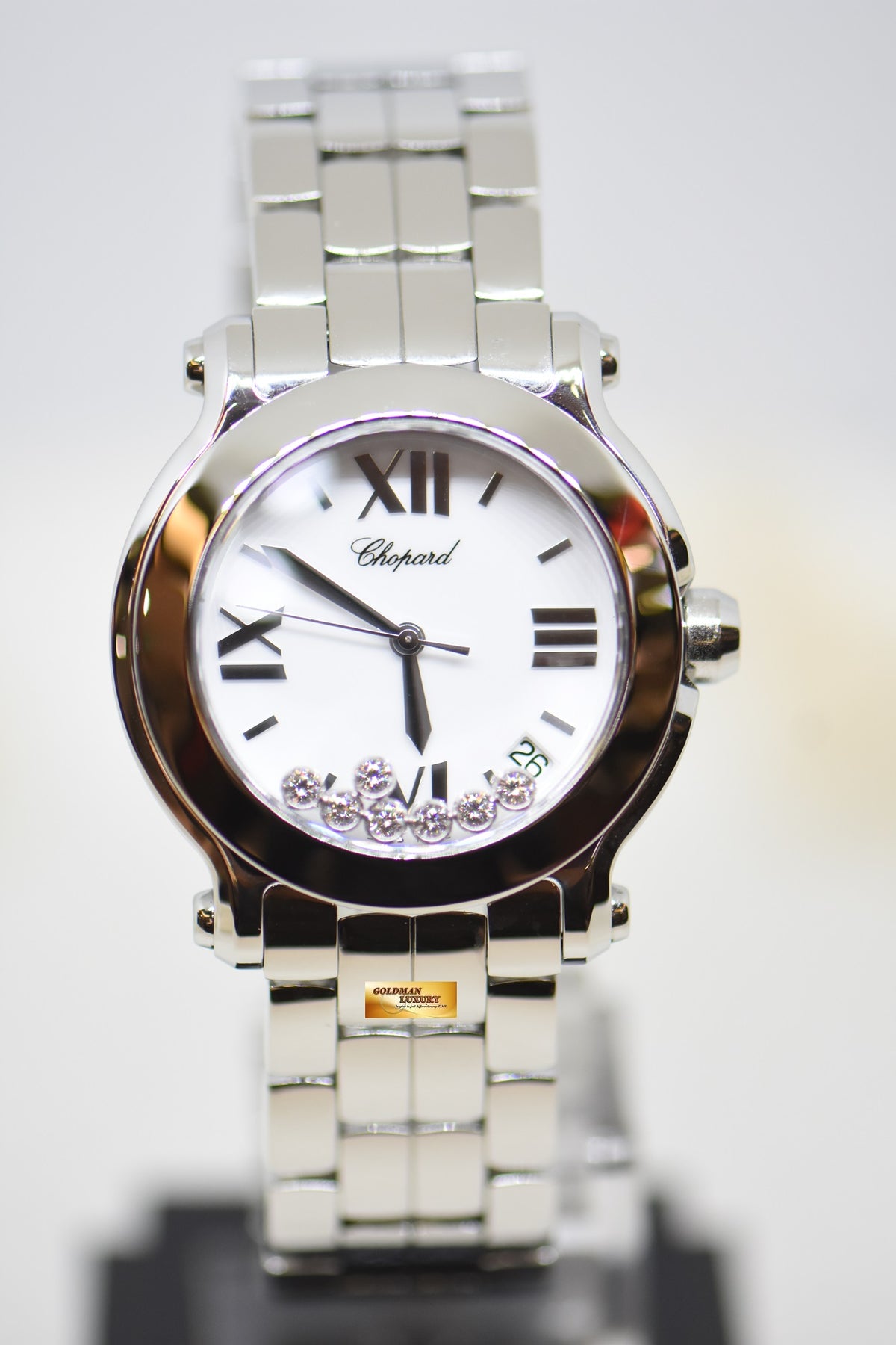 [SOLD] CHOPARD HAPPY SPORT 36mm 7-DIAMONDS STEEL IN BRACELET QUARTZ 27/8475 (MINT)