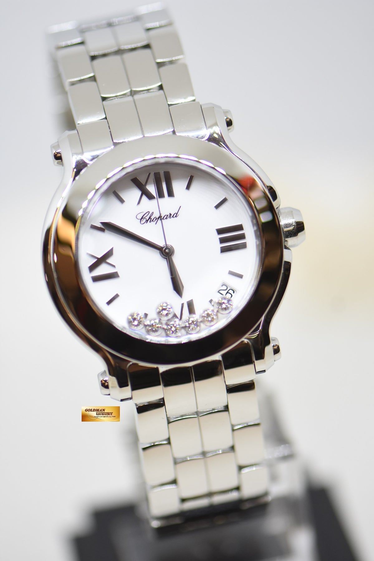 [SOLD] CHOPARD HAPPY SPORT 36mm 7-DIAMONDS STEEL IN BRACELET QUARTZ 27/8475 (MINT)