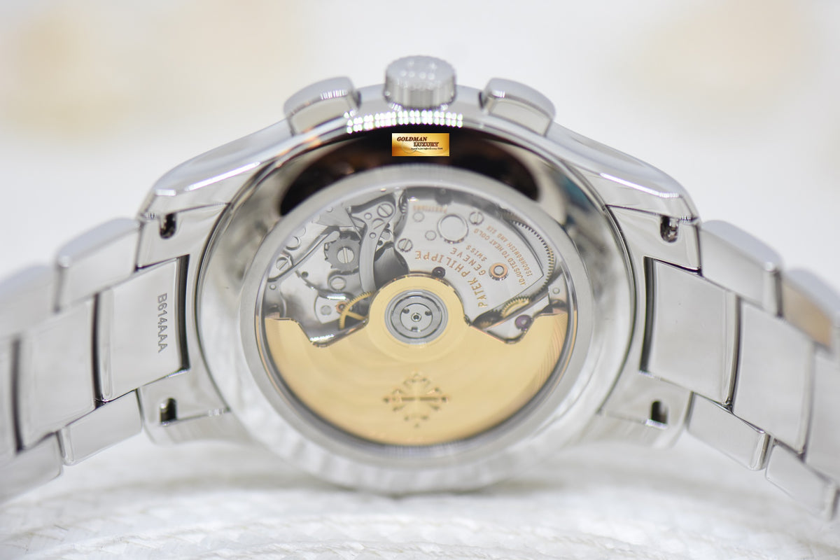 [SOLD] PATEK PHILIPPE FLYBACK CHRONOGRAPH ANNUAL CALENDAR 42mm STEEL IN BRACELET OLIVE GREEN AUTOMATIC 5905/1A (NEW-UNWORN)