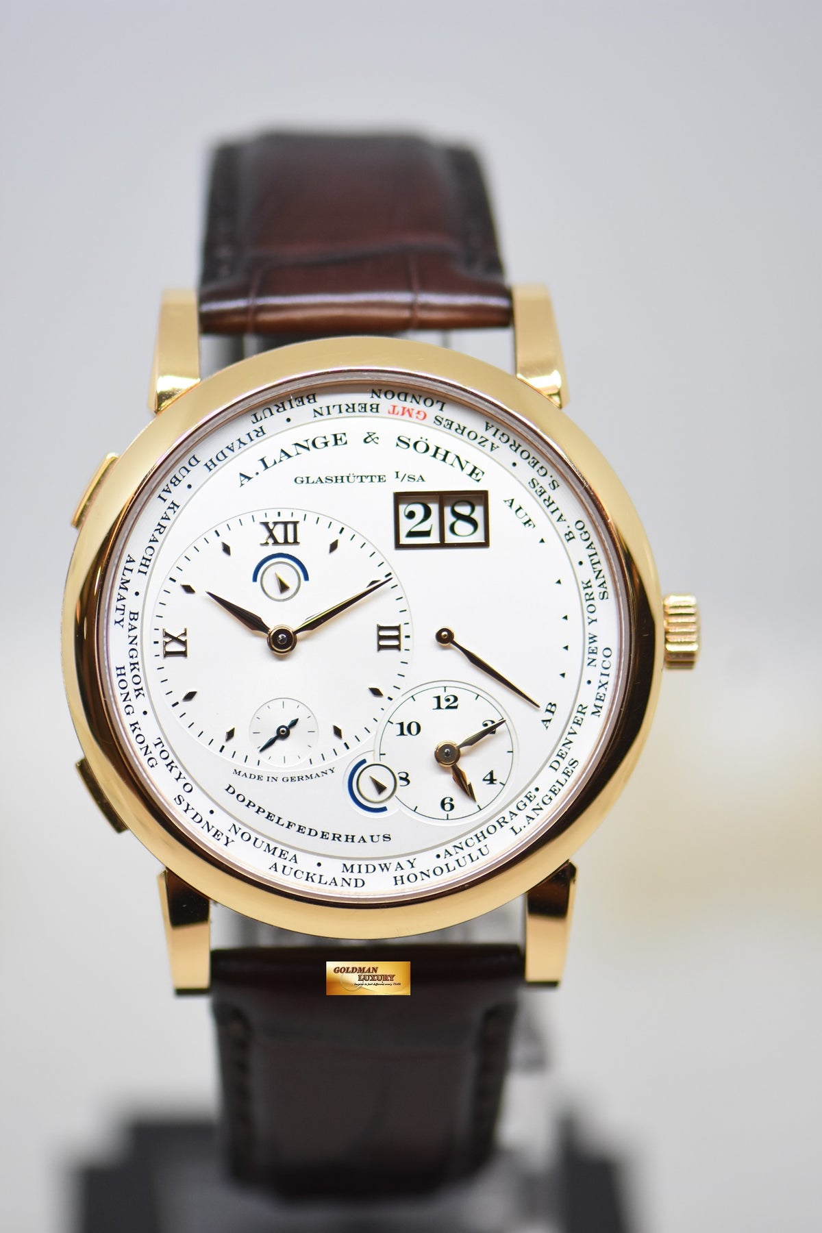 [SOLD] A.LANGE & SOHNE LANGE 1 TIMEZONE 41.9mm PINK GOLD OUTSIZED DATE DAY/NIGHT MANUAL 116.032 (MINT)