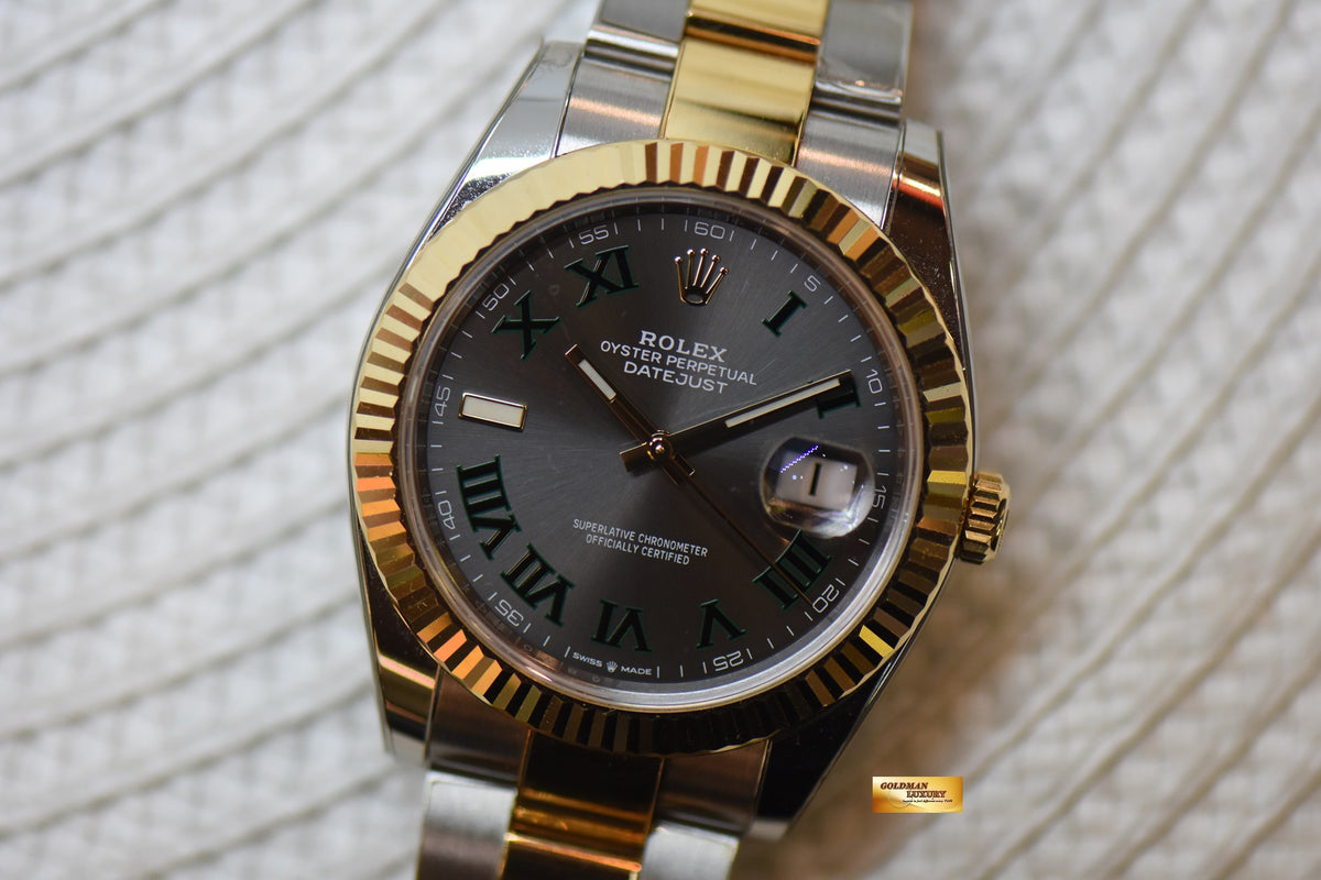 [SOLD] ROLEX OYSTER DATEJUST 41mm GOLD /  STEEL OYSTER BRACELET “WIMBLEDON DIAL” 126333 (MINT-RX-8 STICKERS)