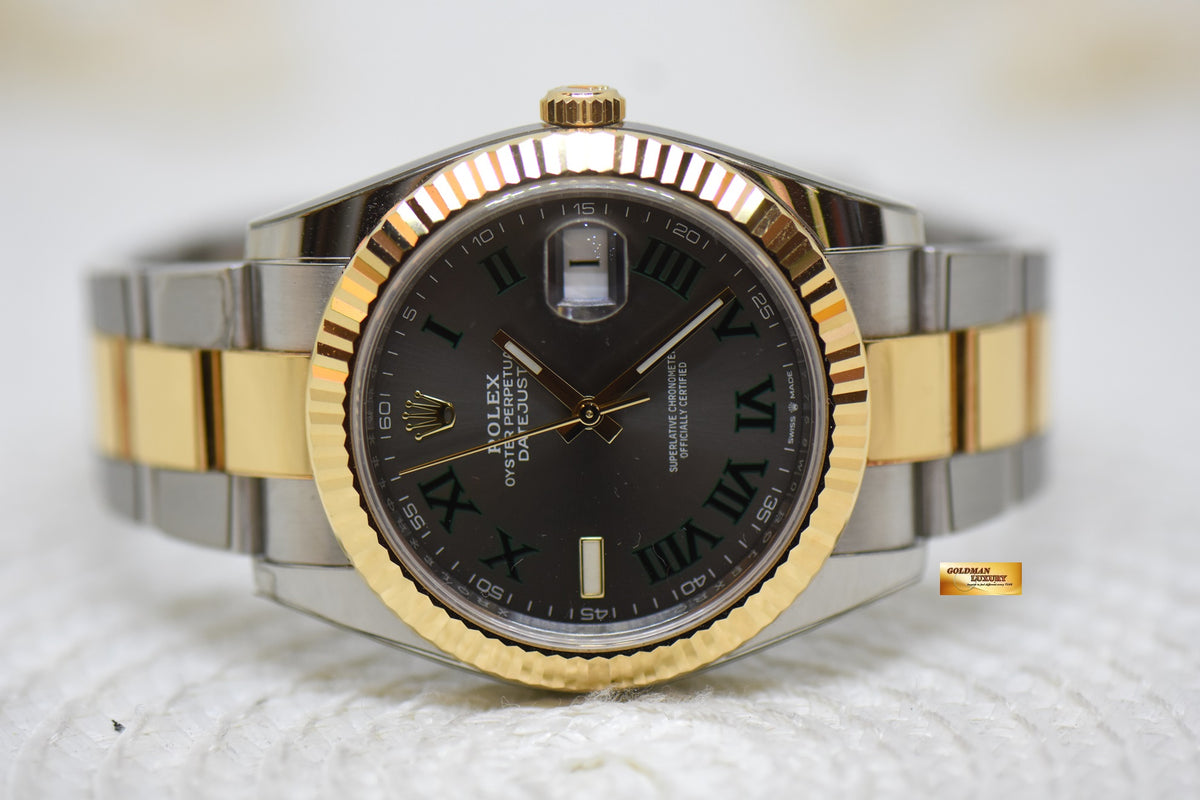 [SOLD] ROLEX OYSTER DATEJUST 41mm GOLD /  STEEL OYSTER BRACELET “WIMBLEDON DIAL” 126333 (MINT-RX-8 STICKERS)