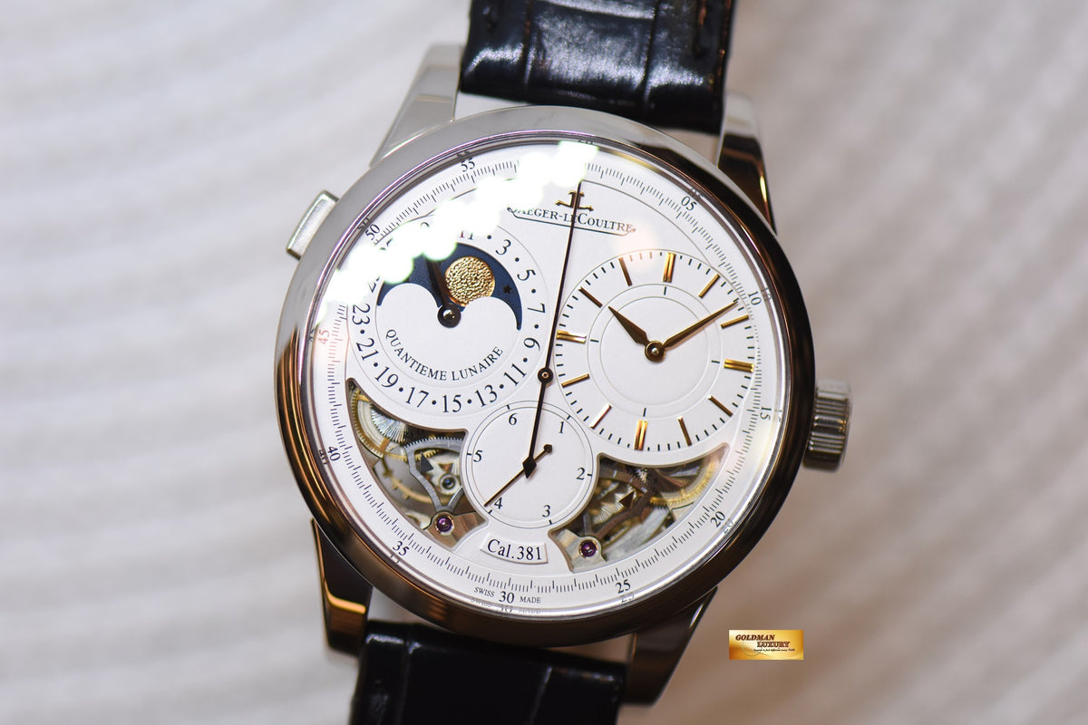 [SOLD] JLC DUOMETRE A QUANTIEME LUNAIRE 40.5mm MOONPHASE 18K WHITE GOLD MANUAL Q6043420 (MINT)