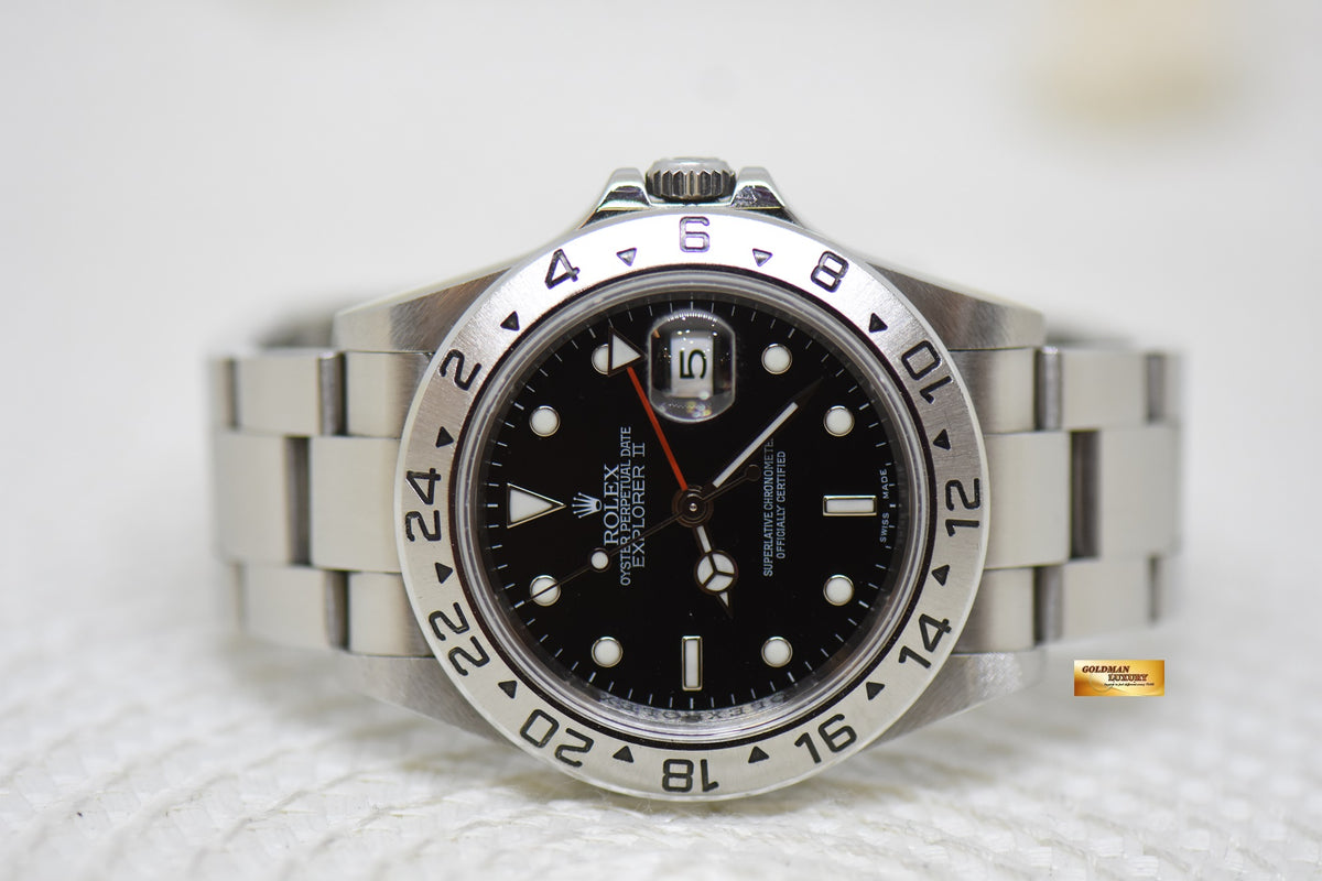 [SOLD] ROLEX OYSTER EXPLORER II 40mm STEEL BLACK DIAL CALIBRE 3185 16570 (NO PINHOLE-SEL) (CHAPTERING) (MINT)