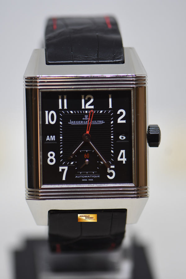 [SOLD] JLC REVERSO SQUADRA HOMETIME am/pm GMT STEEL IN LEATHER AUTOMATIC 230.8.77 (MINT)