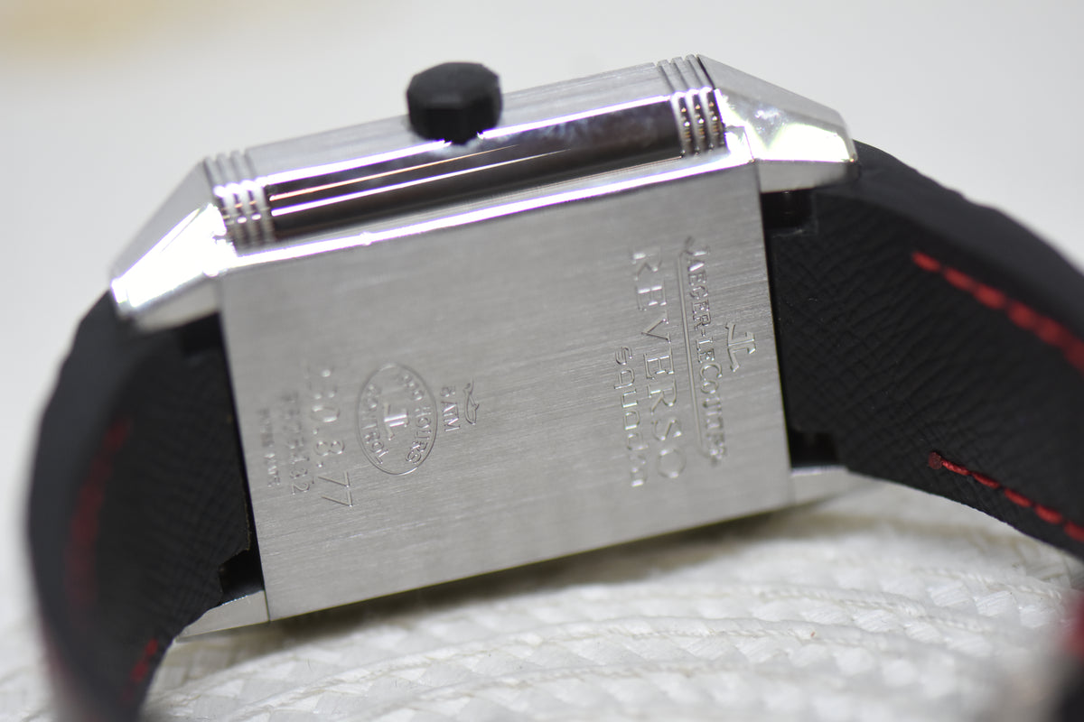 [SOLD] JLC REVERSO SQUADRA HOMETIME am/pm GMT STEEL IN LEATHER AUTOMATIC 230.8.77 (MINT)