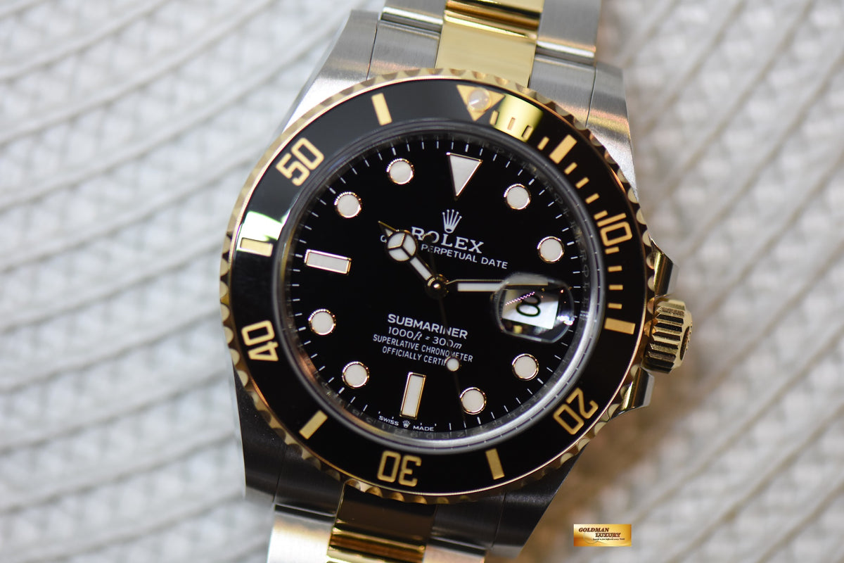 [SOLD] ROLEX OYSTER SUBMARINER 41mm HALF-GOLD IN BRACELET BLACK DIAL 126613LN (NEW-UNWORN)
