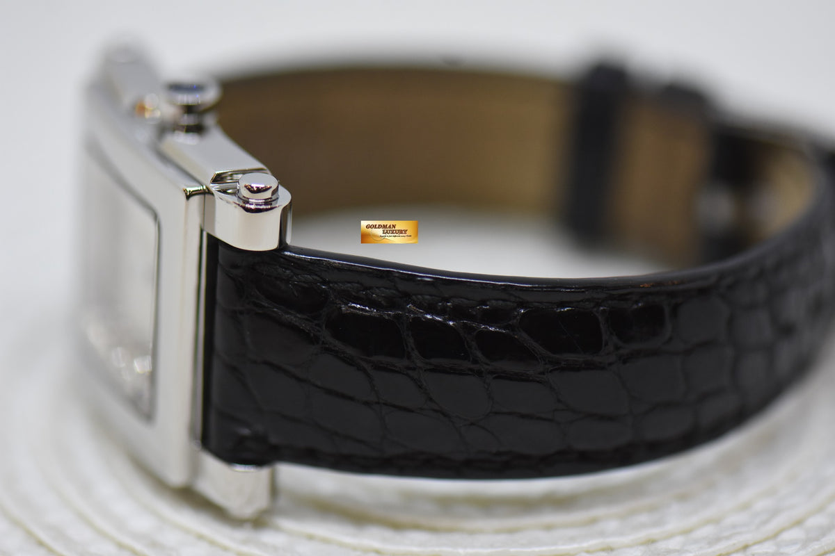 [SOLD] CHOPARD HAPPY SPORTS ORIGINAL 7 DIAMONDS MOP DIAL LADIES STEEL IN LEATHER STRAP QUARTZ 27/8495 (MINT)