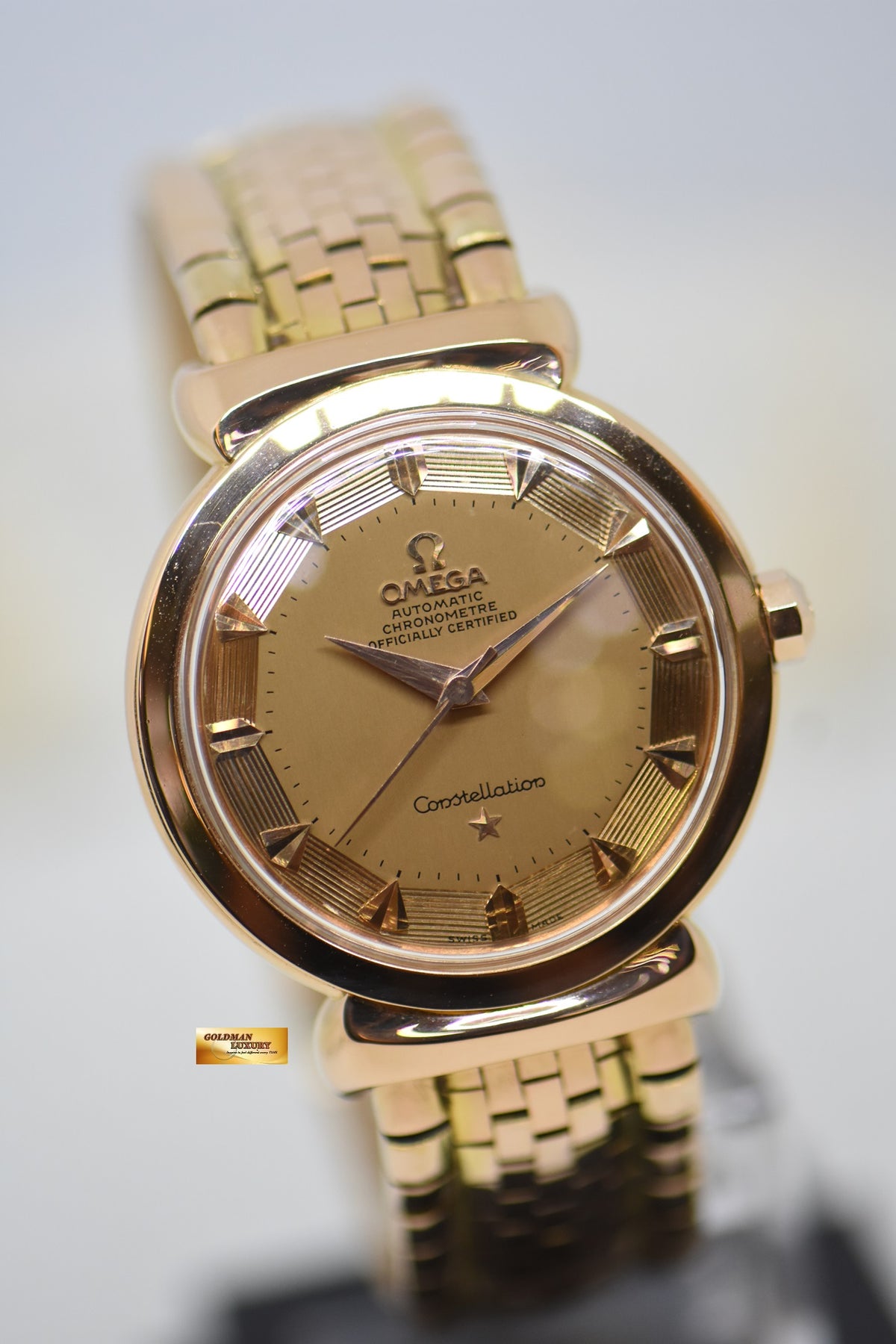 [SOLD] OMEGA CONSTELLATION GRAND LUXE 35mm YELLOW GOLD IN BRICK BRACELET OT2930 (VINTAGE-MINT)