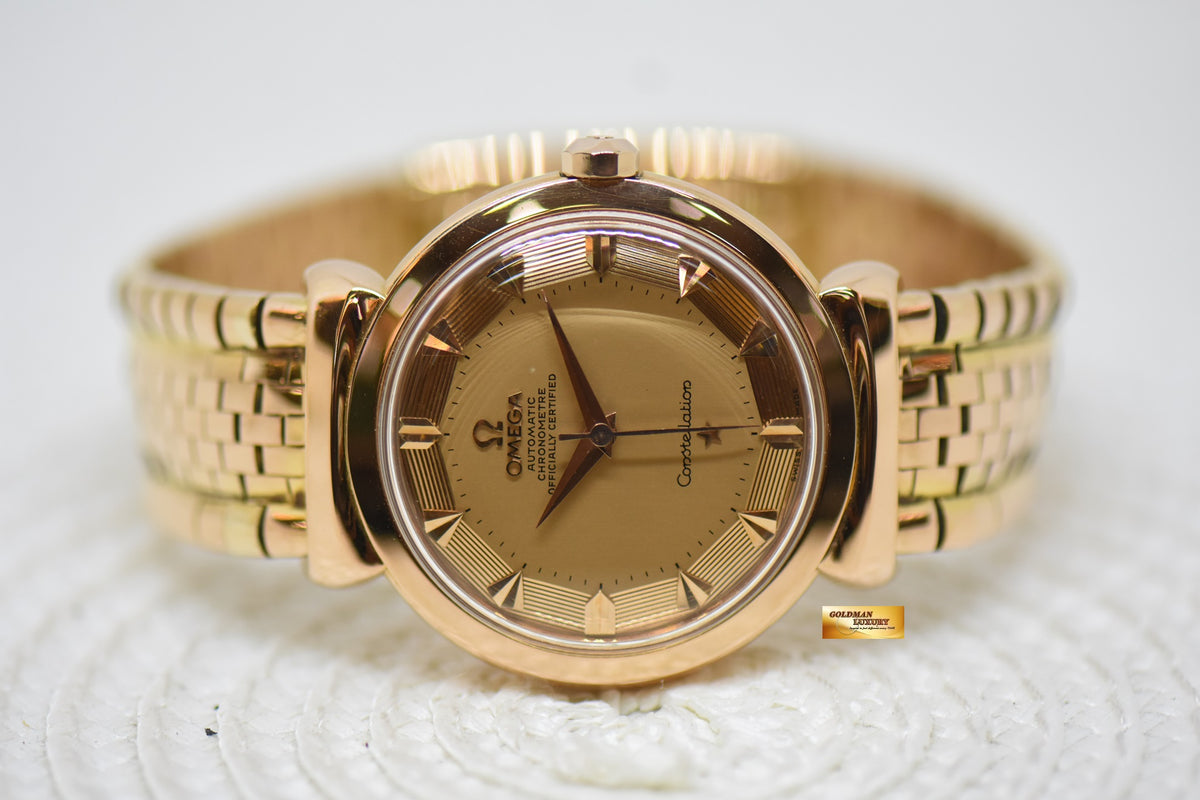 [SOLD] OMEGA CONSTELLATION GRAND LUXE 35mm YELLOW GOLD IN BRICK BRACELET OT2930 (VINTAGE-MINT)