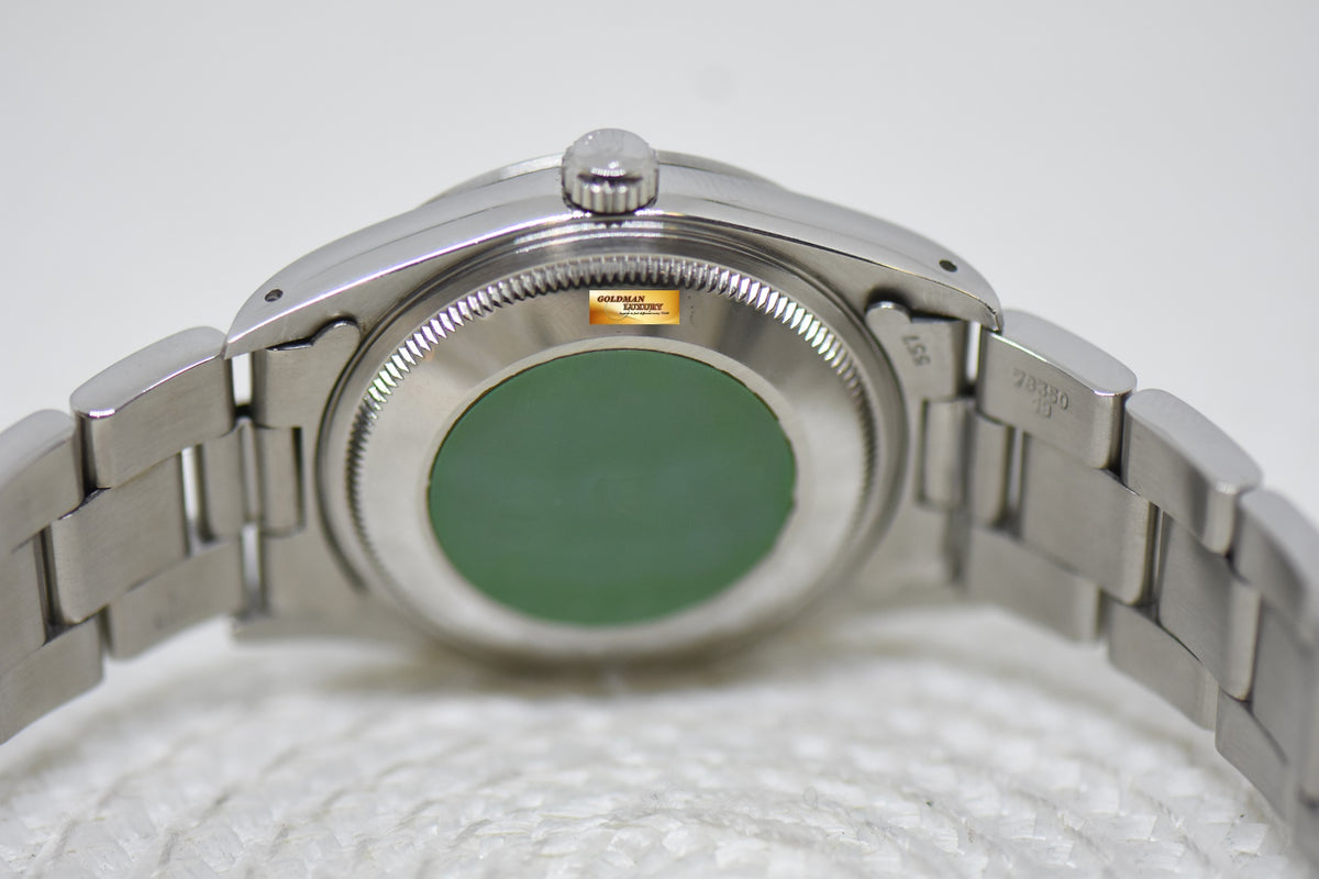 [SOLD] ROLEX OYSTER PERPETUAL DATE 34mm STEEL IN BRACELET BLUE DIAL 15200 (QUICKSET-DATE) (MINT)