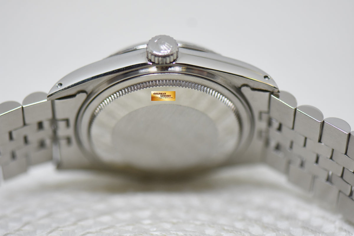 [SOLD] ROLEX OYSTER DATEJUST 36mm STEEL IN JUBILEE BRACELET CREAM BUCKLEY DIAL 16030 (MINT)